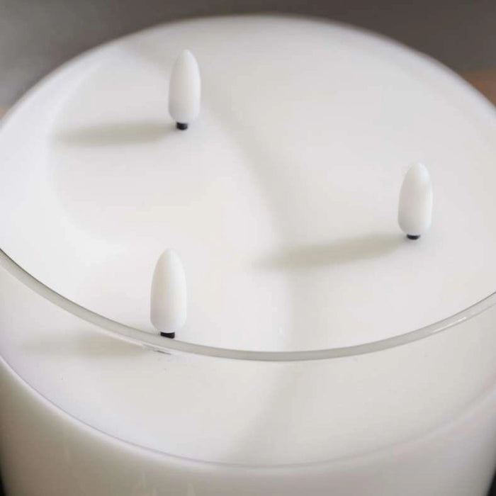 Majestic 3-Wick Led Wax Clear Glass Candle - Transparent