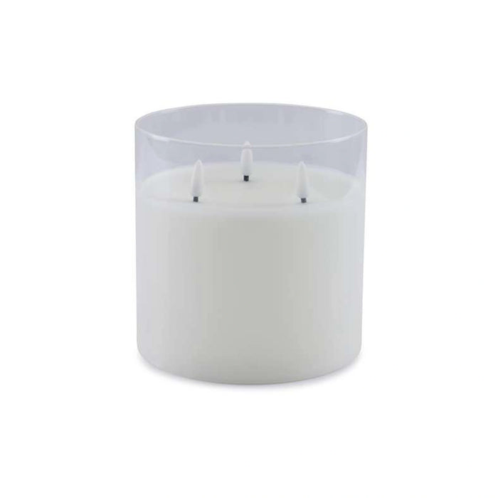 Majestic 3-Wick Led Wax Clear Glass Candle - Transparent
