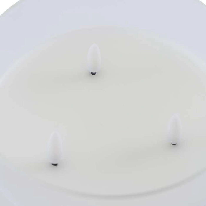 Majestic 3-Wick Led Wax Clear Glass Candle - Transparent