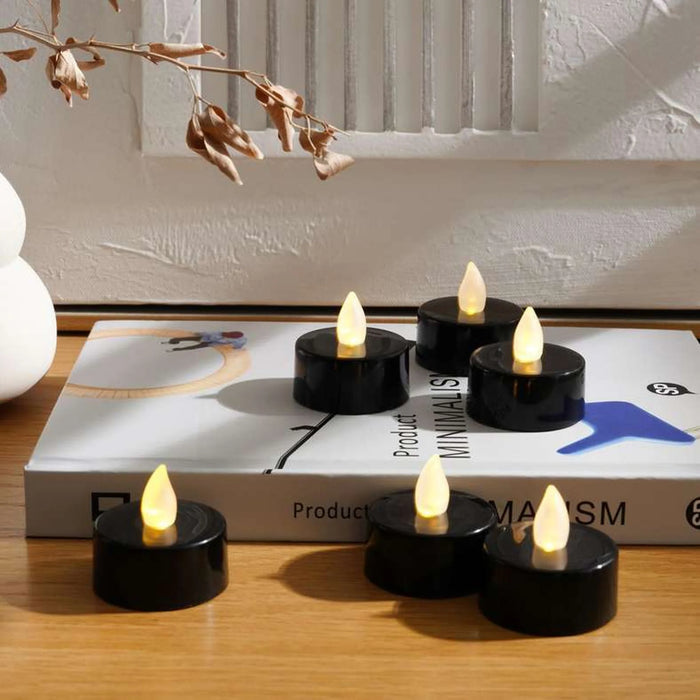 Majestic 6-Piece Led Tealight Dia 4X4Cm - Matt Black