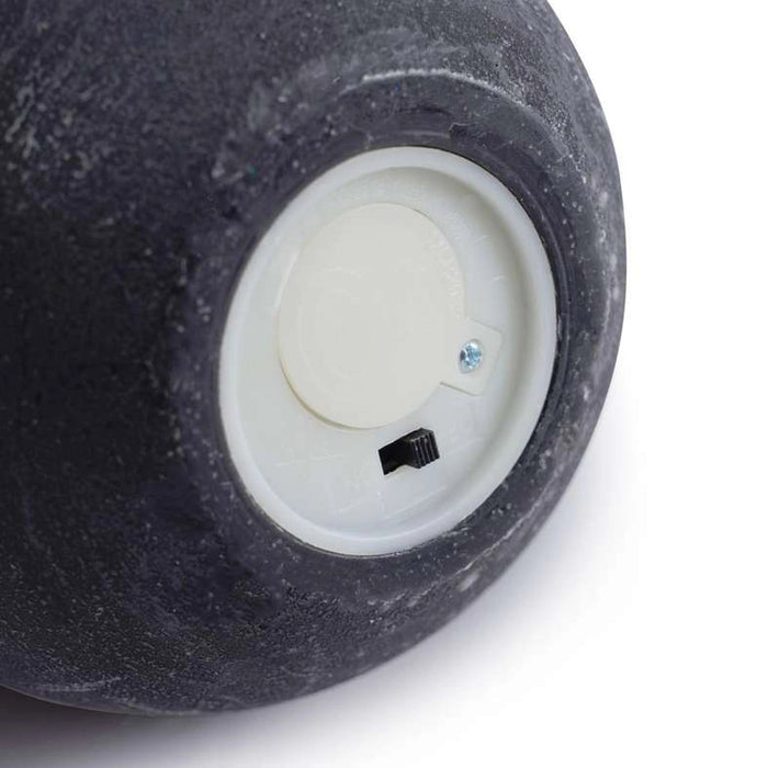 Majestic Led Wax Ball Shape Candle With Rustic Surface - Matt Black Pan Home
