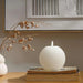 Majestic Led Wax Ball Shape Candle With Rustic Surface - White Pan Home