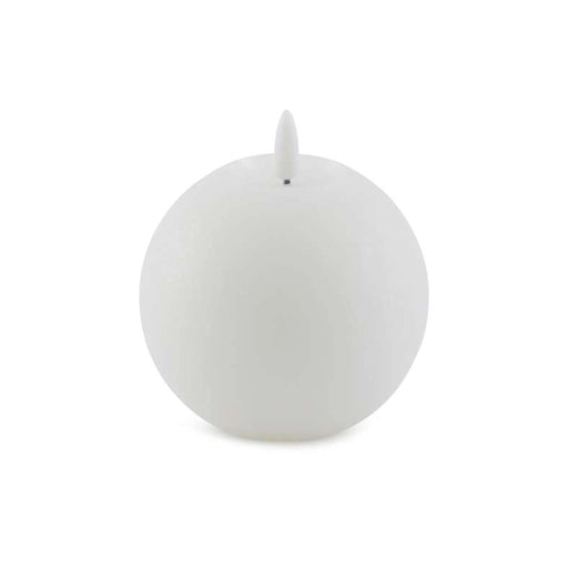 Majestic Led Wax Ball Shape Candle With Rustic Surface - White Pan Home