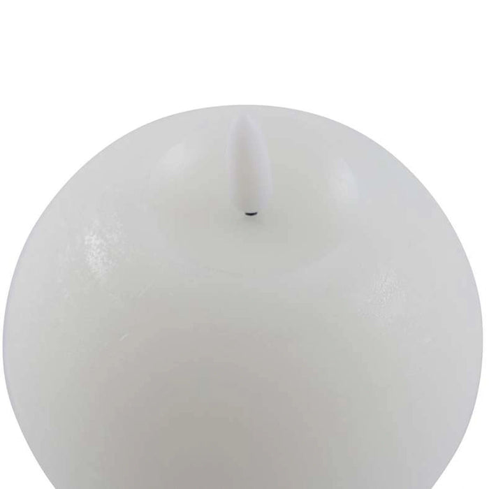 Majestic Led Wax Ball Shape Candle With Rustic Surface - White Pan Home