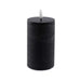 Majestic Led Wax Pillar Candle With Rustic Surface 7.5X12.5cm - Matt Black Pan Home