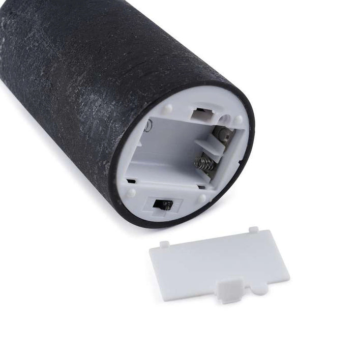 Majestic Led Wax Pillar Candle With Rustic Surface 7.5X12.5cm - Matt Black Pan Home