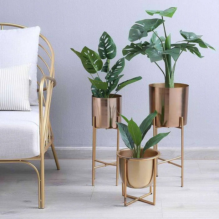Majjis Metal Planter Gold