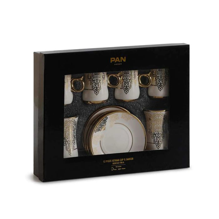 Makena 12-Piece Istikan Cup Saucer Set 120Ml -White Gold