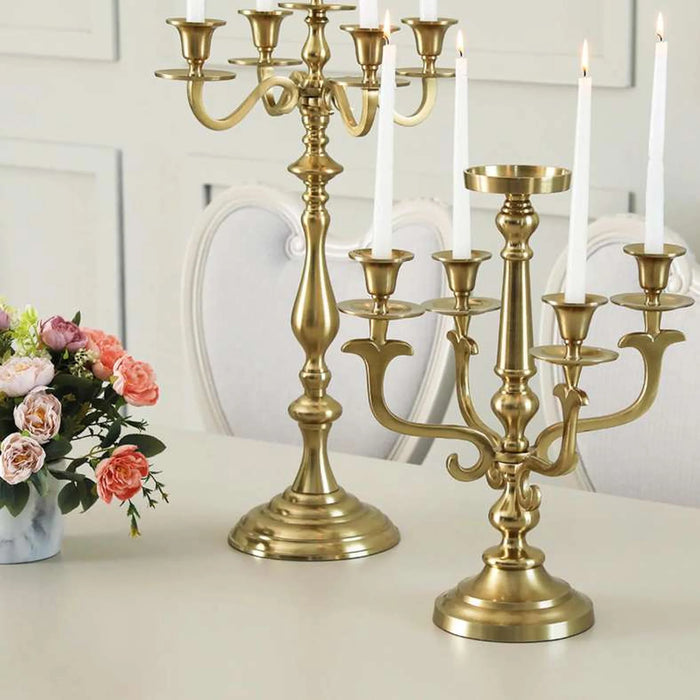 Malakiun 5Arm Candle Holder 40X40X47Cm-Gold