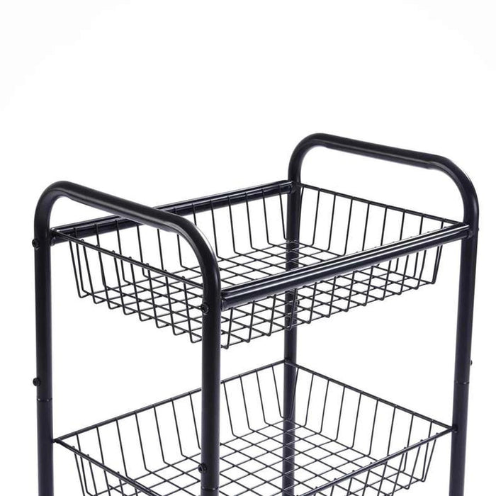 Malgo 3-Tier Kitchen Trolley 70.5Cm - Black Pan Home