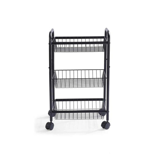 Malgo 3-Tier Kitchen Trolley 70.5Cm - Black Pan Home