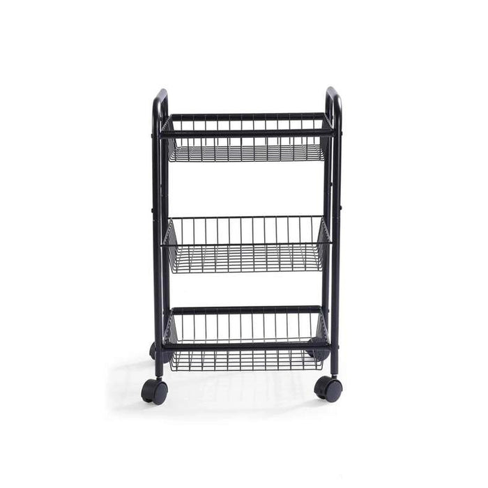 Malgo 3-Tier Kitchen Trolley 70.5Cm - Black Pan Home