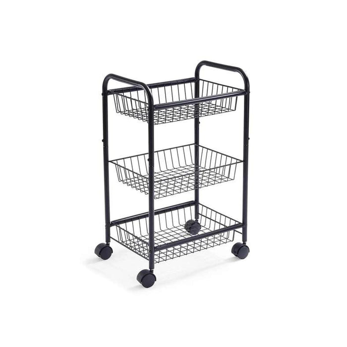 Malgo 3-Tier Kitchen Trolley 70.5Cm - Black Pan Home