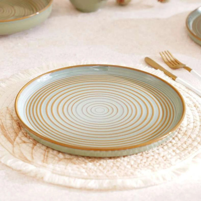 Mallorca Reactive Glaze Stoneware Dinner Plate Dia26Cm -Grey & Brown