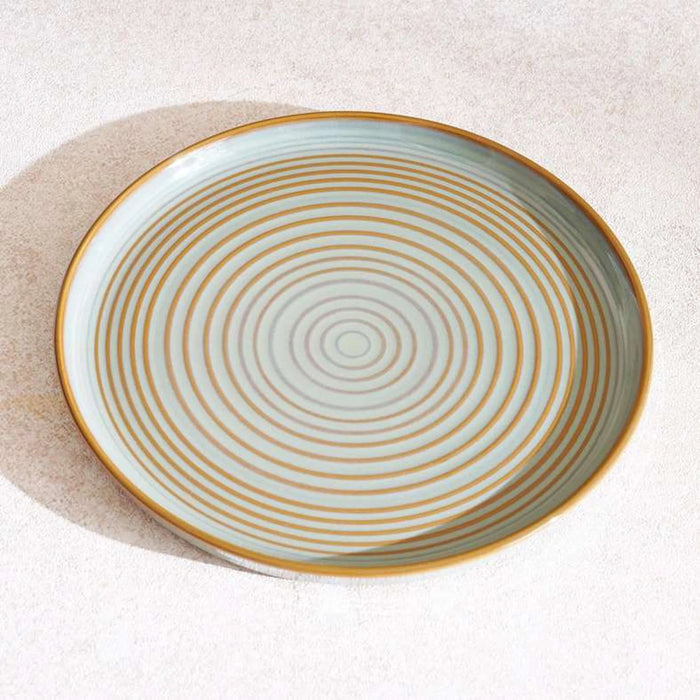 Mallorca Reactive Glaze Stoneware Dinner Plate Dia26Cm -Grey & Brown