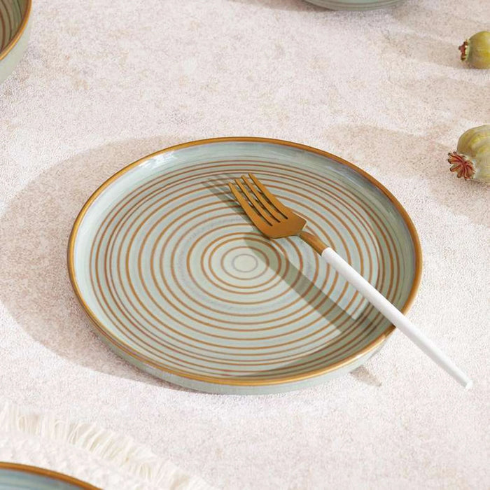 Mallorca Reactive Glaze Stoneware Side Plate Dia21.5Cm -Grey & Brown