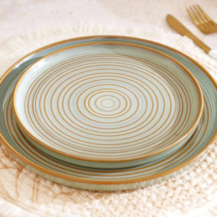 Mallorca Reactive Glaze Stoneware Side Plate Dia21.5Cm -Grey & Brown