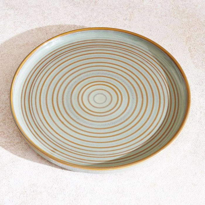 Mallorca Reactive Glaze Stoneware Side Plate Dia21.5Cm -Grey & Brown