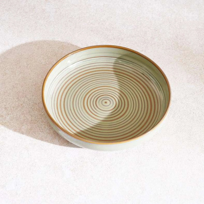 Mallorca Reactive Glaze Stoneware Soup Plate Dia22Cm -Grey & Brown