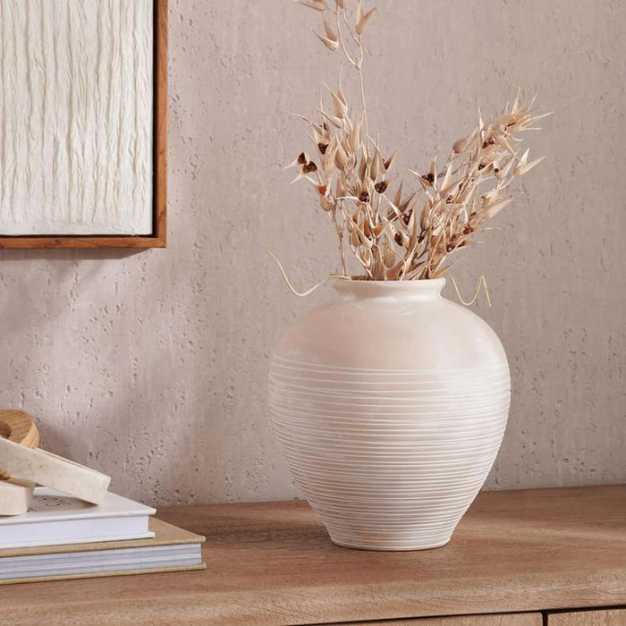 Mallory Terracotta Vase 20.5X20.5X22.8Cm - Off White