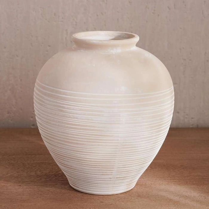 Mallory Terracotta Vase 20.5X20.5X22.8Cm - Off White