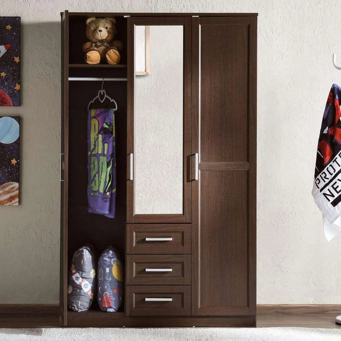 Malmo 3 Door Wardrobe - Brown