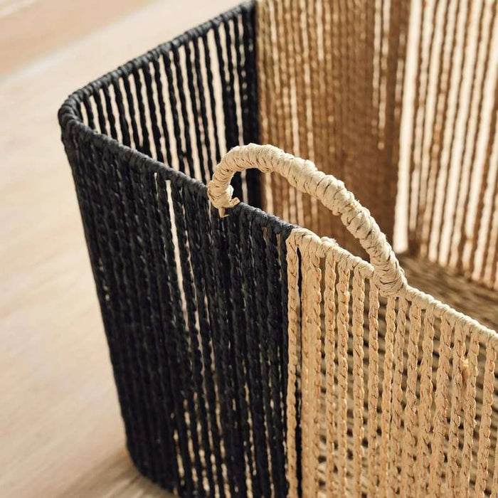 Malorie Paper Rope  Storage Basket With Handle 30X30X22Cm - Brown/Black Pan Home