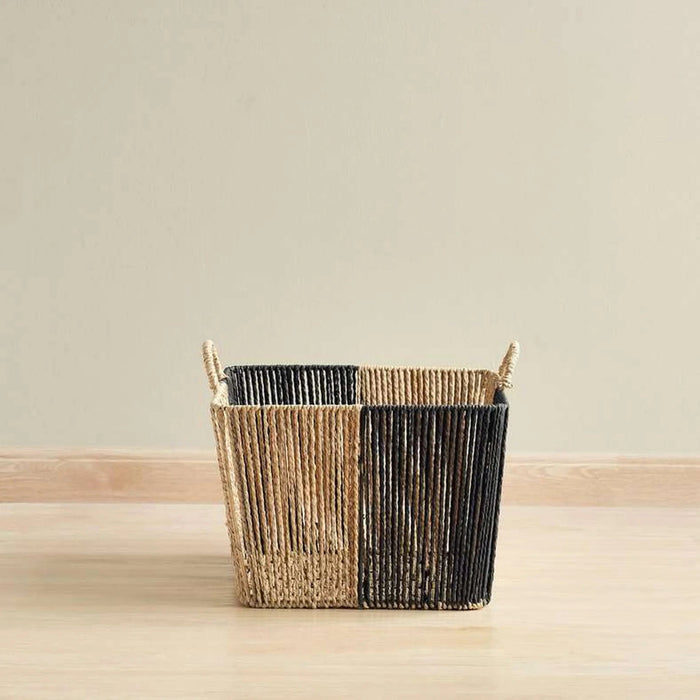 Malorie Paper Rope Storage Basket With Handle 35X35X25Cm - Brown/Black Pan Home