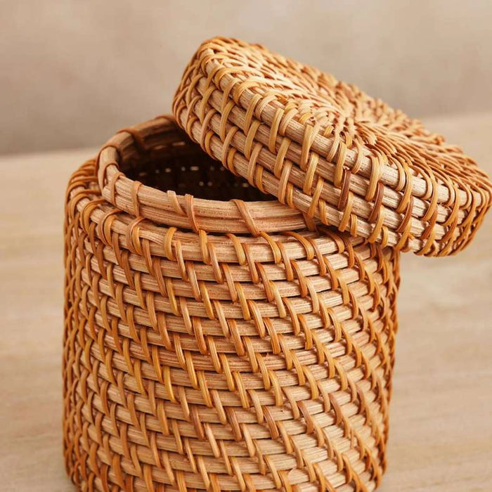 Manila Rattan Cotton Jar -9X9X11Cm- Natural Pan Home