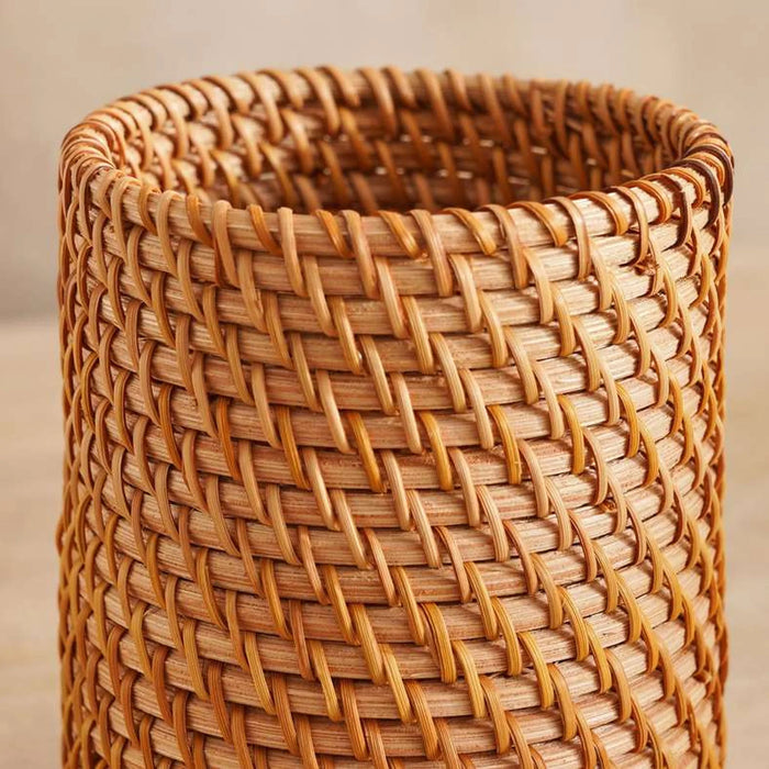 Manila Rattan Toothbrush Holder 9X9X11Cm- Natural