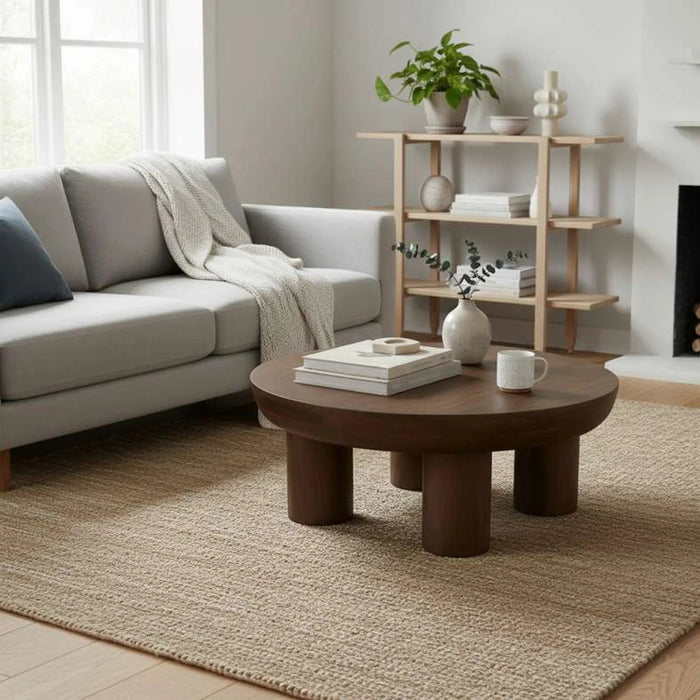 Mansel Coffee Table Solid Wood - Brown Pan Home