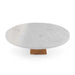 Marble Cake Stand With Bamboo Base - White Natural Pan Home