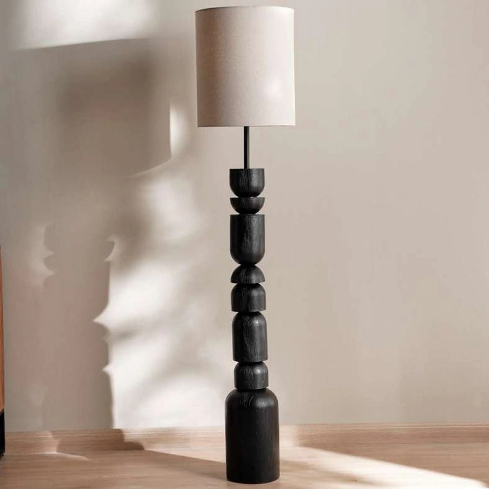 Marcey E27 Polyresin Floor Lamp Dia 33X155Cm - Black