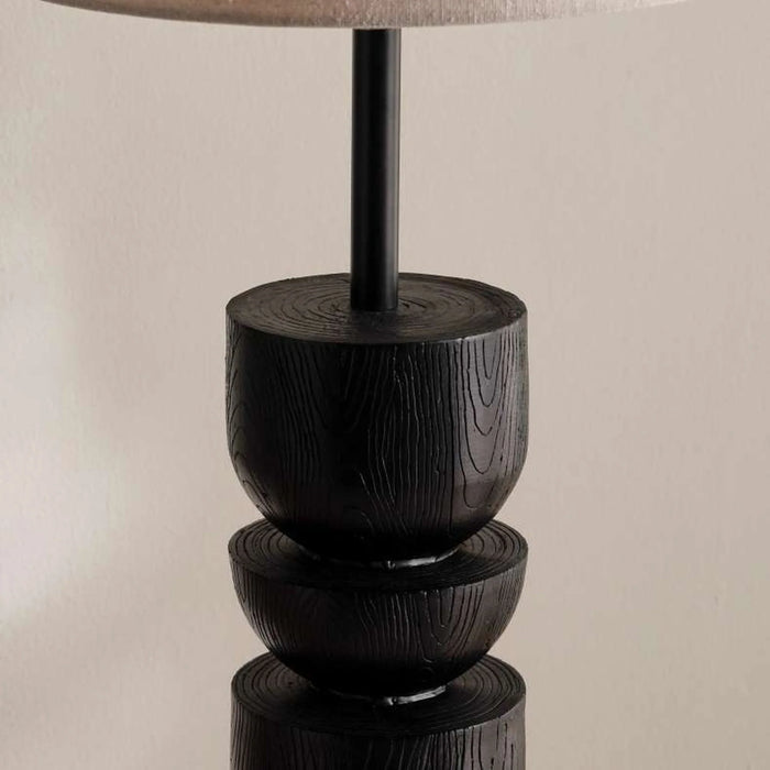 Marcey E27 Polyresin Floor Lamp Dia 33X155Cm - Black