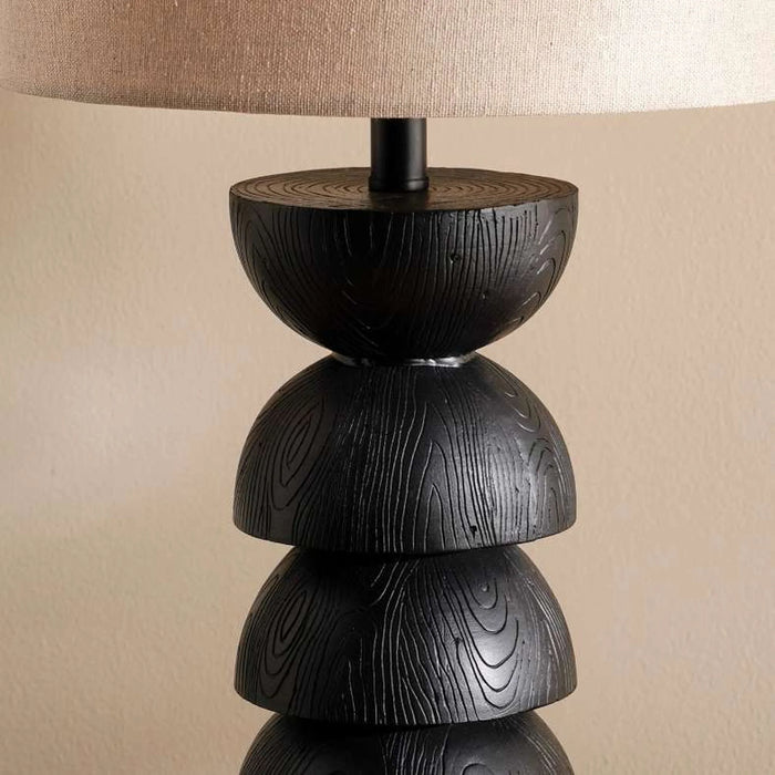 Marcey E27 Polyresin Table Lamp Dia 28X66Cm - Black