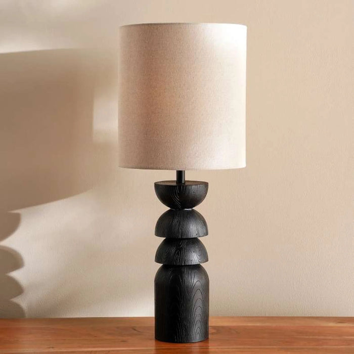 Marcey E27 Polyresin Table Lamp Dia 28X66Cm - Black