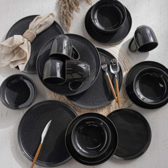 Marella 16-Piece Stoneware Dinner Set -Dark Blue