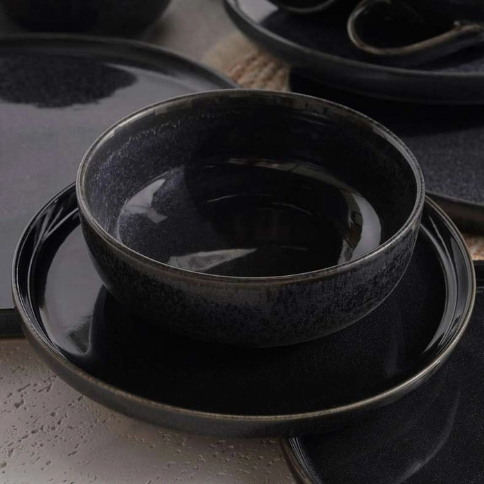 Marella 16-Piece Stoneware Dinner Set -Dark Blue