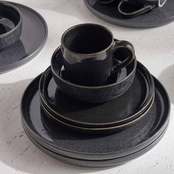 Marella 16-Piece Stoneware Dinner Set -Dark Blue