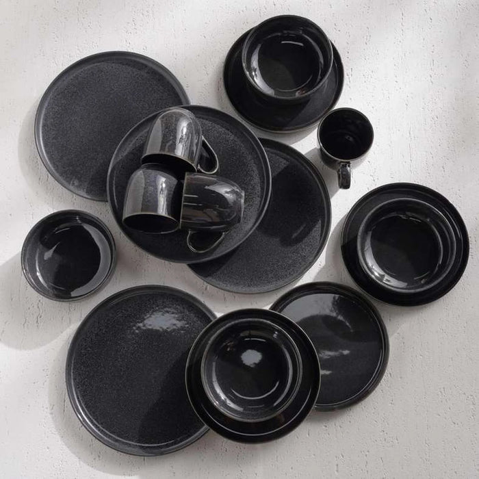 Marella 16-Piece Stoneware Dinner Set -Dark Blue