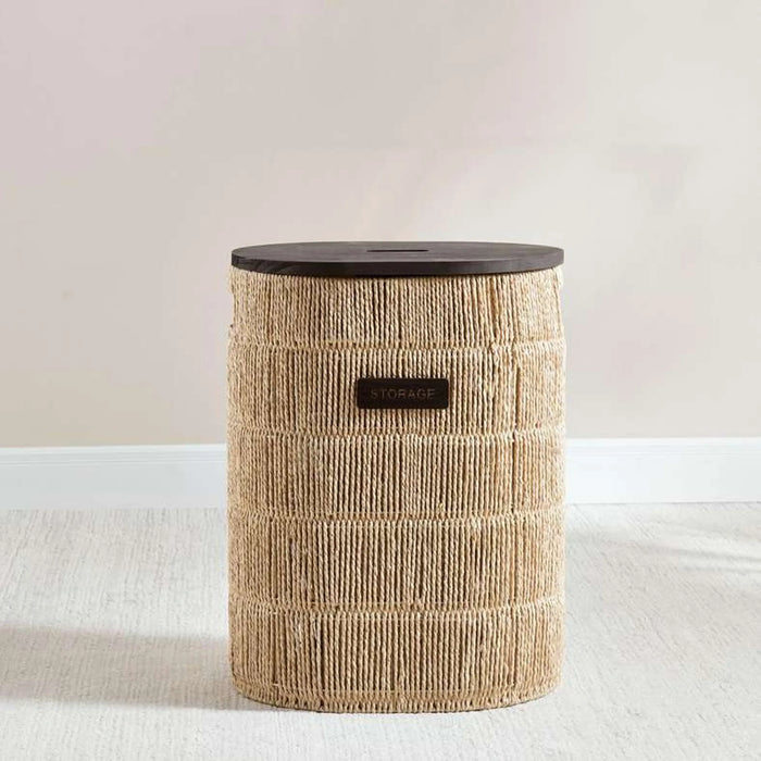 Margaret Laundry Hamper With Wooden Lid 39X30X54Cm - Natural