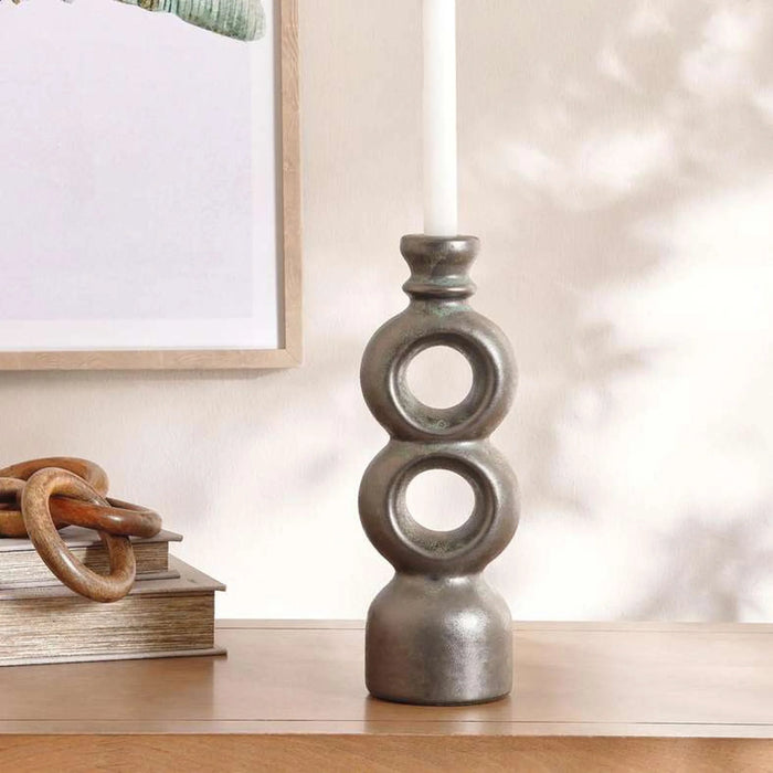 Margo Ceramic Candle Holder 10.7X9.5X30.5Cm - Green