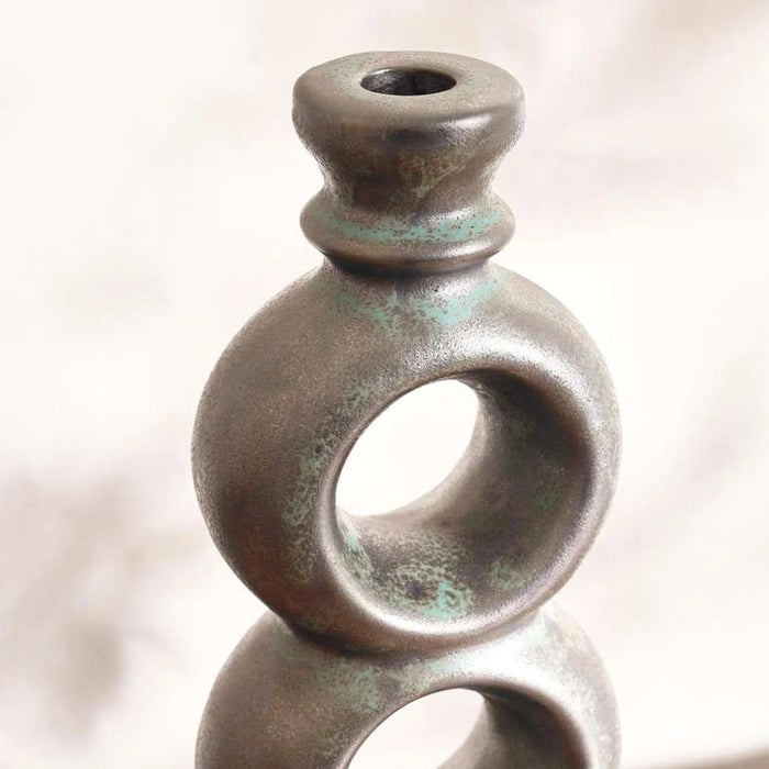 Margo Ceramic Candle Holder 10.7X9.5X30.5Cm - Green