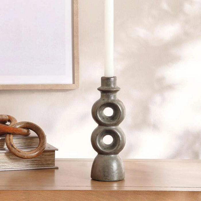 Margo Ceramic Candle Holder 8.2X7.8X24Cm - Green