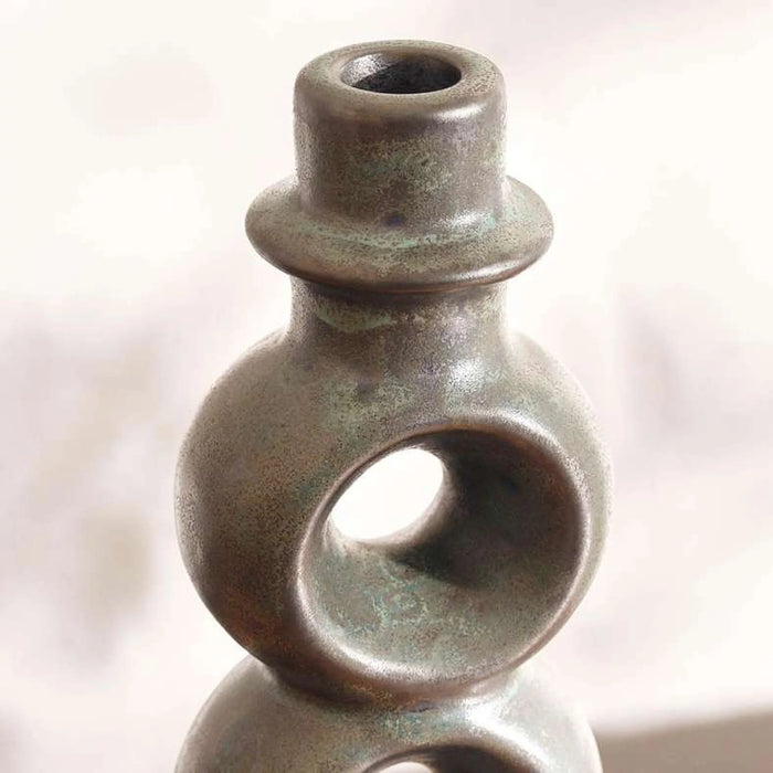 Margo Ceramic Candle Holder 8.2X7.8X24Cm - Green