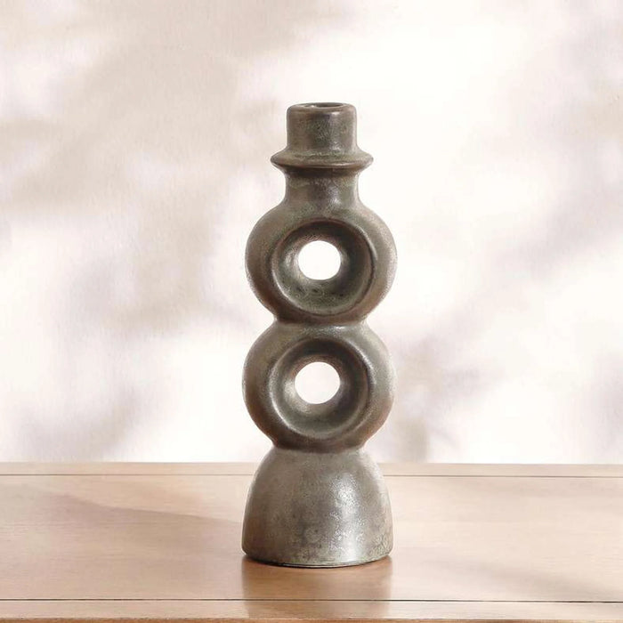 Margo Ceramic Candle Holder 8.2X7.8X24Cm - Green