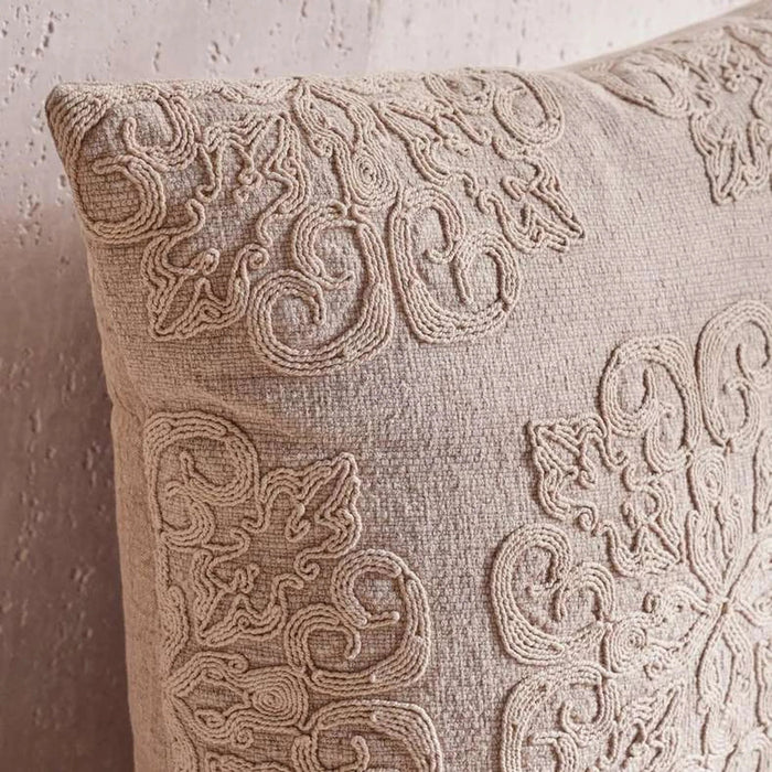 Mariah Embroidered Down Alternative Filled Cushion 50X50Cm - Beige Pan Home