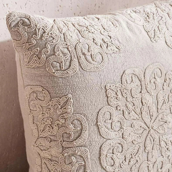 Mariah Embroidered Down Alternative Filled Cushion 50X50Cm - Natural Pan Home
