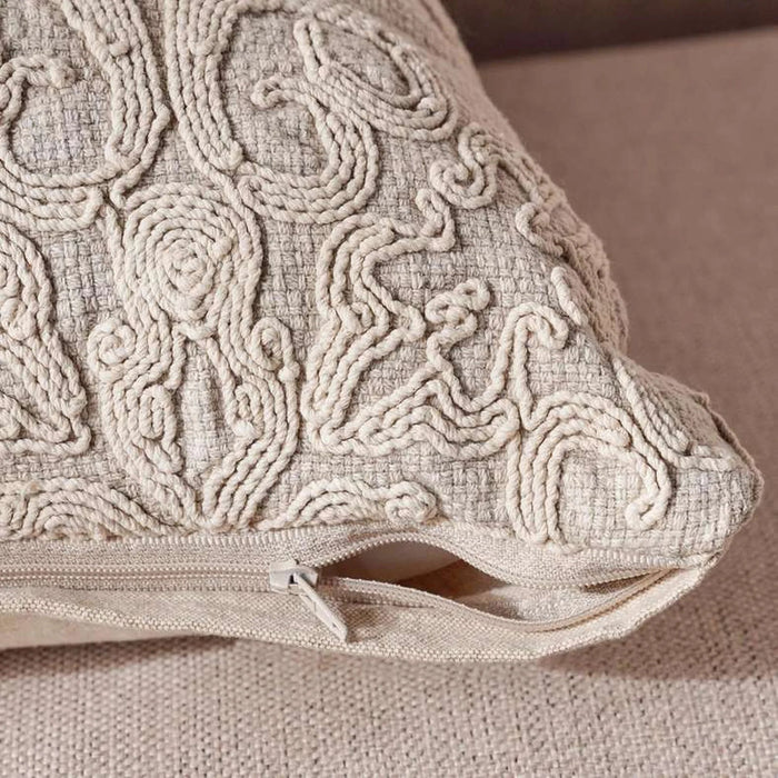 Mariah Embroidered Down Alternative Filled Cushion 50X50Cm - Natural Pan Home