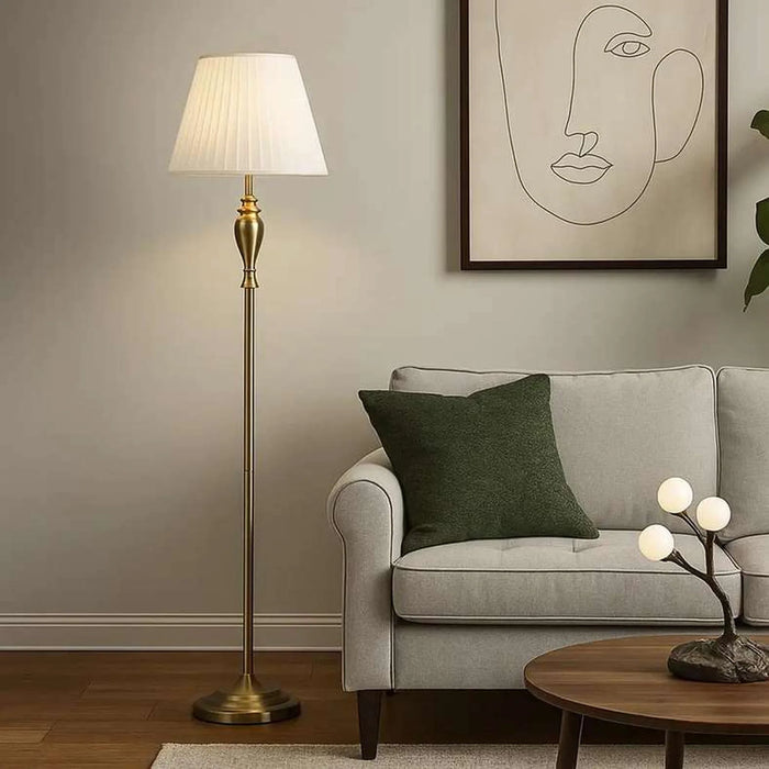 Maribel E27 Floor Lamp D40X160Cm- Brass